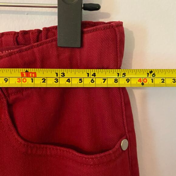 Judy Blue Women size 9 / 29 Garment Dyed Red Stretch Waist Straight Leg Joggers - Picture 10 of 13